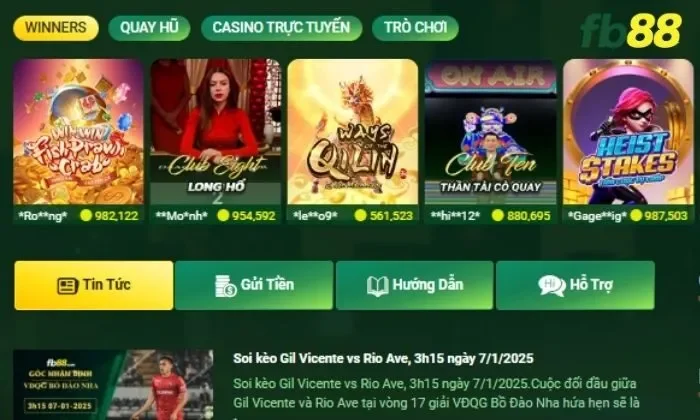 Fb88 cung cấp hàng ngàn trò chơi casino hấp dẫn và thú vị
