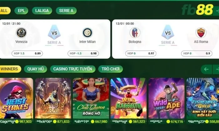 Fb88 tự hào sở hữu một giao diện website cực kỳ đẹp mắt