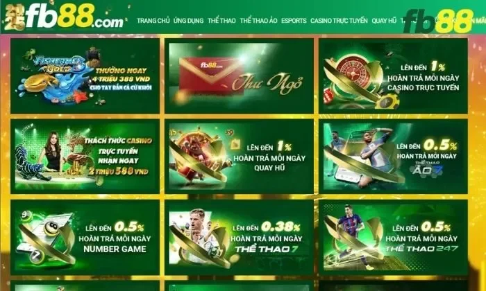 Ưu đãi siêu hoàn trả trong khuyến mãi Fb88
