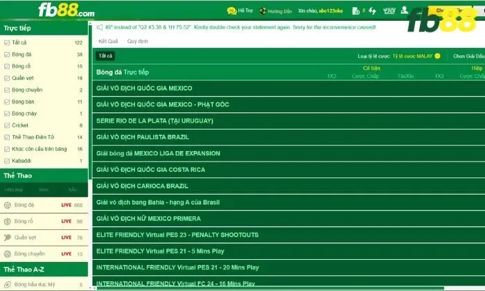 Sảnh thể thao 247 FB88 sở hữu nhiều ưu điểm nổi bật