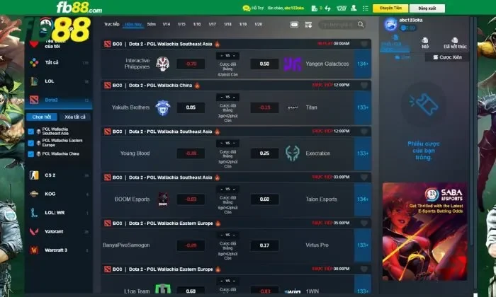 Thể thao eSports 7 FB88 Từng trận đấu thể thao điện tử liên tục được cập nhật