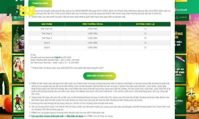 Phần thưởng hấp dẫn tại khuyến mãi 30% tiền gửi lần ba