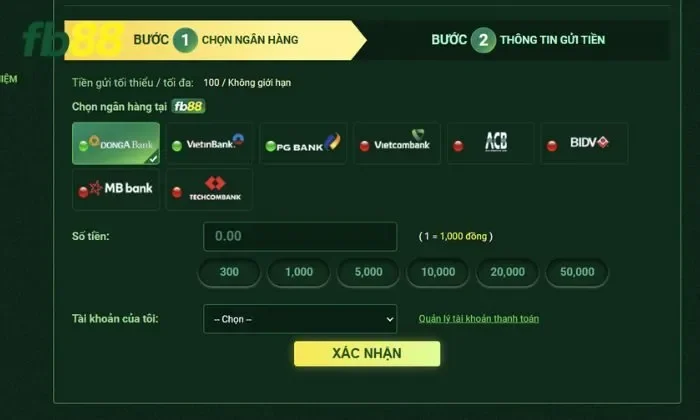 Xóc đĩa FB88 Quá trình nạp và rút tiền nhanh chóng, dễ dàng tại Xóc đĩa FB88